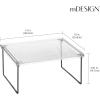 imagemDesign Metal Stacking Storage Organization for Kitchen Cabinet Shelves in Pantry Cupboard FridgeFreezer Organizer Stand for Plates Bowls Mugs Ligne Collection 2 Pack ClearMatte Black