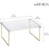 imagemDesign Metal Stacking Storage Organization for Shelves Inside Cabinet in Kitchen Pantry Cupboard FridgeFreezer Organizer Stand for Plates Bowls Mugs Ligne Collection 4 Pack ClearSoft Brass