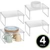 imagemDesign Metal Stacking Storage Organization for Shelves Inside Cabinets in Kitchen Pantry Cupboard FridgeFreezer  Organizer Stand for Plates Bowls Mugs Ligne Collection 4 Pack ClearChrome
