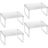 imagemDesign Metal Stacking Storage Organization for Shelves Inside Cabinets in Kitchen Pantry Cupboard FridgeFreezer  Organizer Stand for Plates Bowls Mugs Ligne Collection 4 Pack ClearChrome