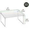 imagemDesign Metal Stacking Storage Organization for Shelves Inside Cabinets in Kitchen Pantry Cupboard FridgeFreezer  Organizer Stand for Plates Bowls Mugs Ligne Collection 4 Pack ClearChrome