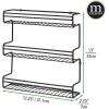 imagemDesign Metal Wall Mount Kitchen Spice Bottle Rack Holder Food Storage Organizer for Cabinet Cupboard Pantry Shelf  Holds Spices Jars Baking Supplies Cans 3 Tier  Black