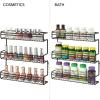 imagemDesign Metal Wall Mount Kitchen Spice Bottle Rack Holder Food Storage Organizer for Cabinet Cupboard Pantry Shelf  Holds Spices Jars Baking Supplies Cans 3 Tier  Black