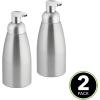 imagemDesign Modern Metal Aluminum Foaming Soap Dispenser Pump Bottle for Kitchen Sink Countertop Bathroom Vanity UtilityLaundry Room Garage  Save on Soap  Linn Collection  2 Pack  BrushedSilver
