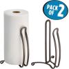 imagemDesign Paper Towel Holder Stand and Dispenser Freestanding Vertical Design Fits Standard and JumboSized Rolls  for Kitchen Countertop Pantry Laundry Room Garage Storage  Pack of 2 Bronze