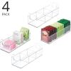 imagemDesign Plastic Condiment Organizer and Tea Bag Holder  9quot Long Kitchen PantryCountertop Storage Caddy  Divided Chip Snack Granola Oatmeal Packet Holder  Lumiere Collection  4 Pack  Clear