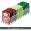 imagemDesign Plastic Condiment Organizer and Tea Bag Holder  9quot Long Kitchen PantryCountertop Storage Caddy  Divided Chip Snack Granola Oatmeal Packet Holder  Lumiere Collection  4 Pack  Clear