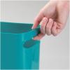 imagemDesign Plastic Small Trash Can 15 Gallon57Liter Wastebasket Narrow Garbage Bin with Handles for Bathroom Laundry Home Office  Holds Waste Recycling 10quot High Aura Collection Teal Blue