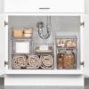 imagemDesign Plastic Stackable Bathroom Storage Organizer Bin with Pull Out Drawer for Cabinet Vanity Shelf Cupboard Cabinet or Closet Organization  Lumiere Collection  2 Pack  Clear