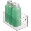 imagemDesign Plastic Storage Organizer Wide Container Bin with Handles for Bathroom Home Organization  Holds Vitamins Supplements Makeup Styling Tools  Ligne Collection  4 Pack  Clear