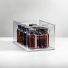 imagemDesign Plastic Storage Organizer Wide Container Bin with Handles for Bathroom Home Organization  Holds Vitamins Supplements Makeup Styling Tools  Ligne Collection  4 Pack  Clear