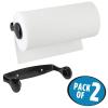 imagemDesign Plastic Wall Mount Paper Towel Holder ampamp Dispenser Mounts to Walls or Under Cabinets  for Kitchen Pantry Utility Room Laundry and Garage Storage  Holds Jumbo Rolls  2 Pack  Black