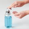 imagemDesign Set of 2 Refillable Soap Dispenser  Discreet Foaming Soap Dispenser  Chrome Soap Dispenser Bottle with Plastic Pump  Rust Free  Ideal for Kitchen or Bathroom  ClearChromeTransparent