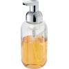 imagemDesign Set of 2 Refillable Soap Dispenser  Discreet Foaming Soap Dispenser  Chrome Soap Dispenser Bottle with Plastic Pump  Rust Free  Ideal for Kitchen or Bathroom  ClearChromeTransparent