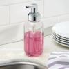 imagemDesign Set of 2 Refillable Soap Dispenser  Discreet Foaming Soap Dispenser  Chrome Soap Dispenser Bottle with Plastic Pump  Rust Free  Ideal for Kitchen or Bathroom  ClearChromeTransparent