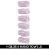 imagemDesign Steel Towel Holder for Bathroom Wall  Wall Mounted Organizer for Rolled Towels and Bath Robes  Six Level Wall Mount Towel Storage Rack  Bathroom Towel Organizer  Hyde Collection  White