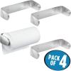 imagemDesign Wall Mount Paper Towel Holder ampamp Dispenser Mounts to Wall or Under Cabinet  for Kitchen Pantry Utility Room Laundry Garage Storage  Holds Jumbo Rolls Pack of 4 Brushed Stainless Steel
