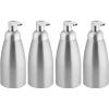 imagemDesign Modern Metal Aluminum Foaming Soap Dispenser Pump Bottle for Kitchen Sink Countertop Bathroom Vanity UtilityLaundry Room Garage  Save on Soap  Linn Collection  4 Pack  BrushedSilver