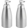 imagemDesign Modern Metal Aluminum Foaming Soap Dispenser Pump Bottle for Kitchen Sink Countertop Bathroom Vanity UtilityLaundry Room Garage  Save on Soap  Linn Collection  2 Pack  BrushedSilver
