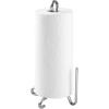 imagemDesign Modern Metal Vertical Paper Towel Holder Stand and Dispenser Fits Standard and JumboSized Rolls for Kitchen Countertop Pantry LaundryUtility Room Garage Storage Silver