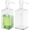 imagemDesign Modern Plastic Refillable Liquid Soap Dispenser Pump Bottle for Bathroom Vanity Countertop Kitchen Sink  Holds Hand Soap Dish Soap Hand Sanitizer Essential Oils  2 Pack  Clear