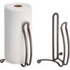 imagemDesign Paper Towel Holder Stand and Dispenser Freestanding Vertical Design Fits Standard and JumboSized Rolls  for Kitchen Countertop Pantry Laundry Room Garage Storage  Pack of 2 Bronze
