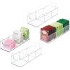imagemDesign Plastic Condiment Organizer and Tea Bag Holder  9quot Long Kitchen PantryCountertop Storage Caddy  Divided Chip Snack Granola Oatmeal Packet Holder  Lumiere Collection  4 Pack  Clear