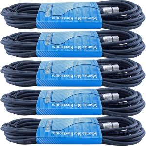 image5 Pack 20 FT Foot 3 Pin XLR Male to Female Mic Cord Microphone Pro Audio Cable Balanced Shielded