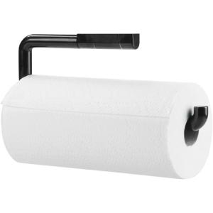 imagemDesign Wall Mount Paper Towel Holder for Inside Kitchen Cabinets and Home  Black