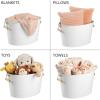 imagemDesign Large Metal Beverage Tub Oval Cooler for Beer Wine Ice and Drinks  Portable 475 Gallon18 Liter Cold Drink Trough for Parties  Steel Bin Bucket Stand with Bamboo Handles White