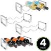 imagemDesign Metal Steel FreeStanding 3 Bottle Modular Wine Rack Storage Organizer for Kitchen Countertop Table Top Pantry Fridge  Holder for Wine Beer PopSoda Water Stackable  4 Pack  ChromeChrome
