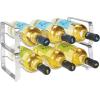 imagemDesign Metal Steel FreeStanding 3 Bottle Modular Wine Rack Storage Organizer for Kitchen Countertop Table Top Pantry Fridge  Holder for Wine Beer PopSoda Water Stackable  4 Pack  ChromeChrome