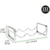 imagemDesign Metal Steel FreeStanding 3 Bottle Modular Wine Rack Storage Organizer for Kitchen Countertop Table Top Pantry Fridge  Holder for Wine Beer PopSoda Water Stackable  4 Pack  ChromeChrome