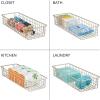 imagemDesign Metal Wire Food Storage Shallow Basket Organizer with Handles for Organizing Kitchen Cabinets Pantry Shelf Bathroom Laundry Room Closets Garage  Concerto Collection  4 Pack  Satin