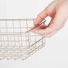 imagemDesign Metal Wire Food Storage Shallow Basket Organizer with Handles for Organizing Kitchen Cabinets Pantry Shelf Bathroom Laundry Room Closets Garage  Concerto Collection  4 Pack  Satin