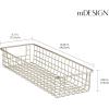 imagemDesign Metal Wire Food Storage Shallow Basket Organizer with Handles for Organizing Kitchen Cabinets Pantry Shelf Bathroom Laundry Room Closets Garage  Concerto Collection  4 Pack  Satin