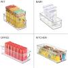 imagemDesign Plastic Stackable Small Organizing Bin Kitchen Pantry Cabinet Refrigerator Freezer Food Organization Storage Bins with Handles Drawer Container Organizer Ligne Collection 6 Pack  Clear