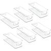 imagemDesign Plastic Stackable Small Organizing Bin Kitchen Pantry Cabinet Refrigerator Freezer Food Organization Storage Bins with Handles Drawer Container Organizer Ligne Collection 6 Pack  Clear