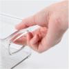imagemDesign Plastic Stackable Small Organizing Bin Kitchen Pantry Cabinet Refrigerator Freezer Food Organization Storage Bins with Handles Drawer Container Organizer Ligne Collection 6 Pack  Clear