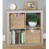 imagemDesign Seagrass Woven Cube Basket Organizer with Handles  Storage for Bedroom Office Living Room Bathroom Perfect for Cubby Storage Units  Hold Blankets Magazines Books  4 Pack  NaturalTan