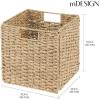 imagemDesign Seagrass Woven Cube Basket Organizer with Handles  Storage for Bedroom Office Living Room Bathroom Perfect for Cubby Storage Units  Hold Blankets Magazines Books  4 Pack  NaturalTan