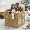 imagemDesign Seagrass Woven Cube Basket Organizer with Handles  Storage for Bedroom Office Living Room Bathroom Perfect for Cubby Storage Units  Hold Blankets Magazines Books  4 Pack  NaturalTan