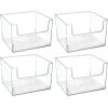 imagemDesign Set of 4 Fridge Storage Organiser  Kitchen Storage Box for Food and Vegetables  BPAFree Plastic Freezer Compartment Drawer  Clear