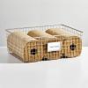 imagemDesign Wide Steel Wired Storage Organizer Bin Baskets with Label Slot for Kitchen Pantry Cabinet Organizing Holder for Food Drinks Snacks Produce Omaha Collection 8 Pack Satin
