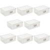 imagemDesign Wide Steel Wired Storage Organizer Bin Baskets with Label Slot for Kitchen Pantry Cabinet Organizing Holder for Food Drinks Snacks Produce Omaha Collection 8 Pack Satin