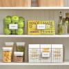 imagemDesign Wide Steel Wired Storage Organizer Bin Baskets with Label Slot for Kitchen Pantry Cabinet Organizing Holder for Food Drinks Snacks Produce Omaha Collection 8 Pack Satin