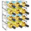 imagemDesign Metal Steel FreeStanding 3 Bottle Modular Wine Rack Storage Organizer for Kitchen Countertop Table Top Pantry Fridge  Holder for Wine Beer PopSoda Water Stackable  4 Pack  ChromeChrome