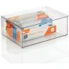imagemDesign Plastic Stackable Kitchen Storage Organizer Bin Containers with Front Pull Drawer for Cabinet Pantry Fridge Freezer Shelf Refrigerator Organization  Lumiere Collection  Clear