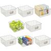 imagemDesign Square Steel Wired Storage Organizer Bin Baskets with Label Slot for Kitchen Pantry Cabinet Organizing Holder for Food Drinks Snacks Produce Omaha Collection 8 Pack Satin