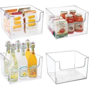 imagemDesign Set of 4 Fridge Storage Organiser  Kitchen Storage Box for Food and Vegetables  BPAFree Plastic Freezer Compartment Drawer  Clear